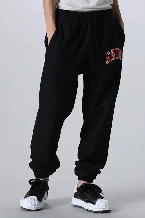 SAINT MICHAEL ARCH SAINT SET PANTS/BLACK The latest SAINT LOGO sweatpants, washed black/gray gray S-XL, custom woven and dyed, black surface and gray bottom fabric, same as the original version, original level straight cracking pulp, original cut and loose fit